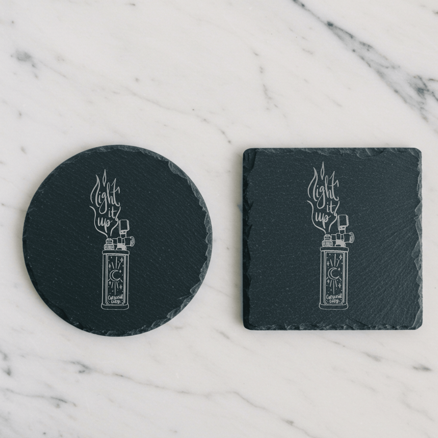 'Sparks' Engraved Slate Coaster